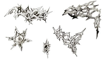 Flash sheet thumbnail, thorn and barb designs