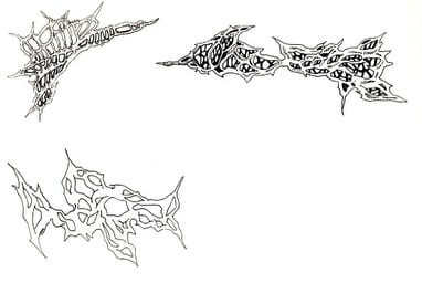 Flash sheet thumbnail, linework sigil designs